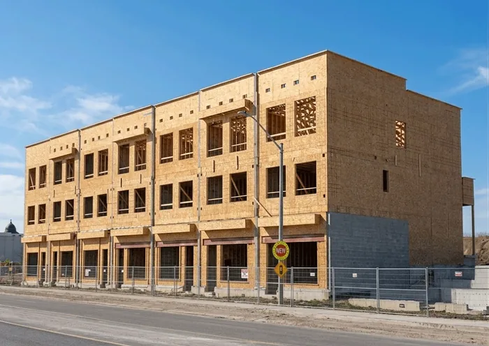 Edificio comercial de tres niveles en construccion sobre Highway 50, ejecutado por Kosago Corp